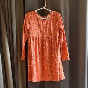 Girls' Heart Patterned Long Sleeve Dress